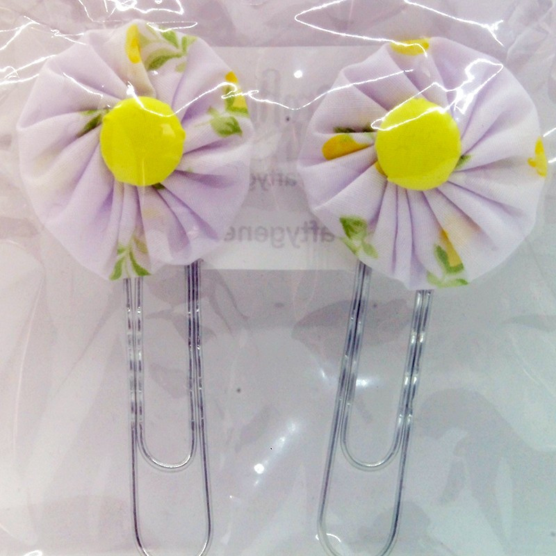 Paperclip Bookmark - White & Yellow Floral