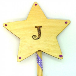 Wooden Wand - with Initial "J"