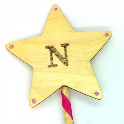 Wooden Wand - with Initial "N"