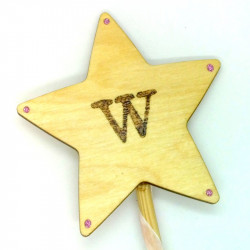 Wooden Wand - with Initial "W"