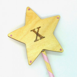 Wooden Wand - with Initial "X"