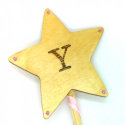 Wooden Wand - with Initial "Y"