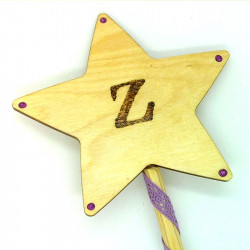 Wooden Wand - with Initial "Z"