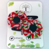 Christmas Hair Clips - Red Trees