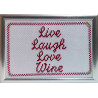 Framed Cross stitch - Live Laugh Love Wine