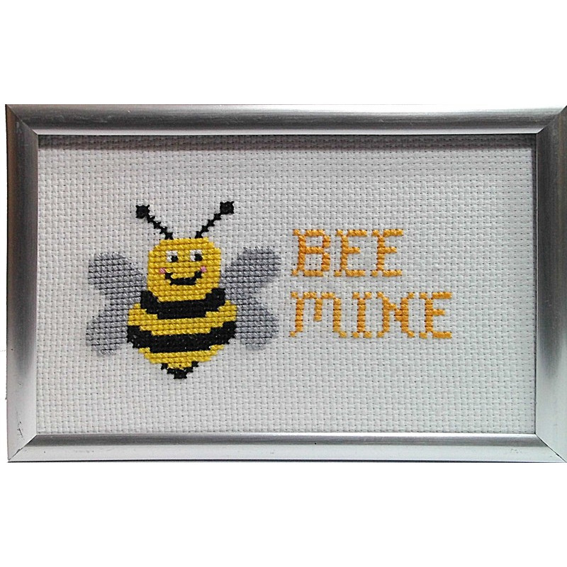 Framed Cross stitch - Bee Mine