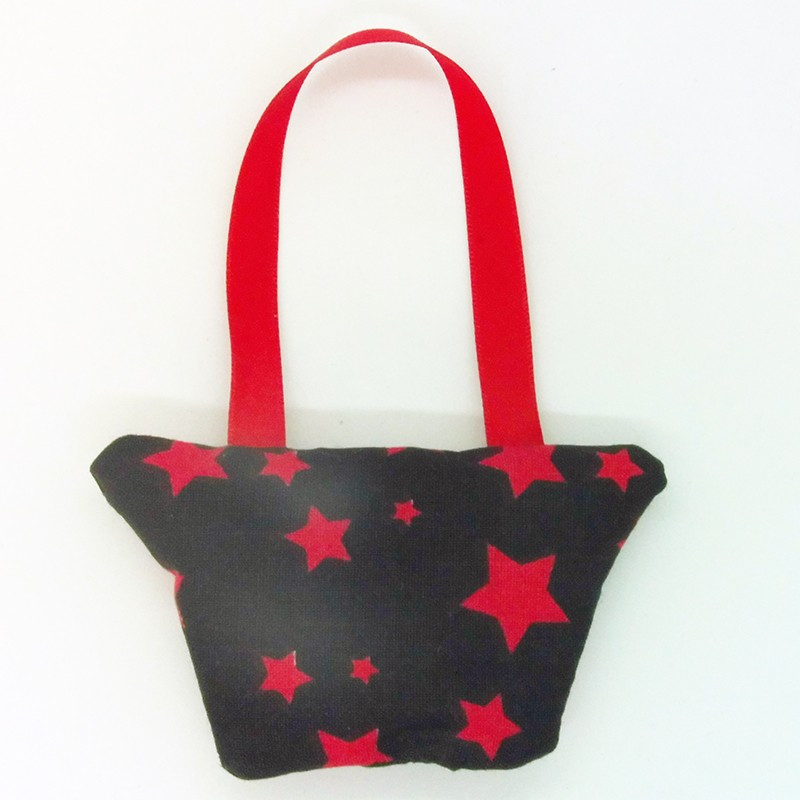 Mini Lavender Handbag - Black & Red Star
