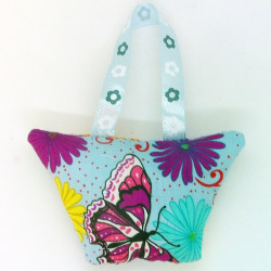 Mini Lavender Handbag - Blue Funky Butterfly