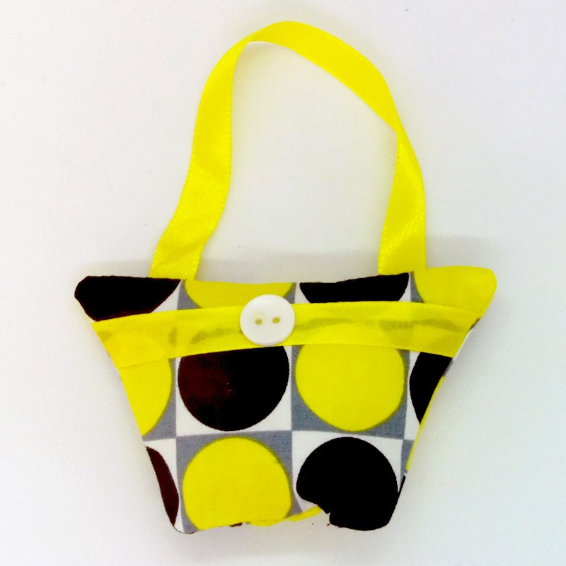 Mini Lavender Handbag - Yellow Dot