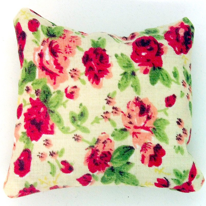 Mini Lavender Pillow - Beige & Red Floral