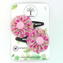 Pink Floral Hair Clips
