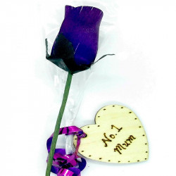 Single Wooden Rose - Violet - No 1 Mum