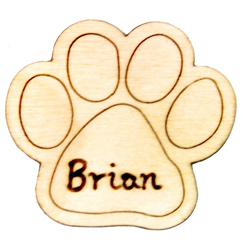 Wooden "Paw" Magnet
