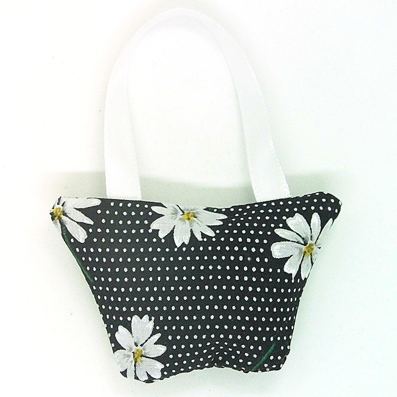 Mini Lavender Handbag - Black Daisy Floral
