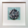 Teal Fabric Flower Framed Picture