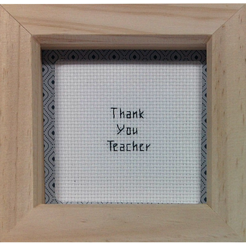 Framed Cross stitch - Thank You Teacher