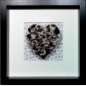 Burgundy & Cream Heart Framed Picture