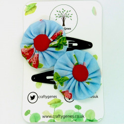 Blue Strawberry Hair Clips