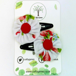 White Strawberry Hair Clips