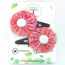 Pink Butterfly Hair Clips