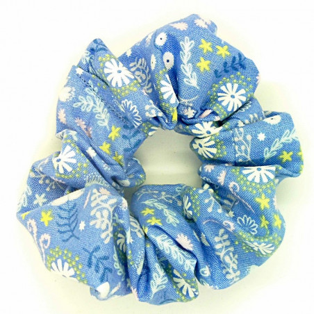 Glow in the Dark - Blue Floral Hair Scrunchie