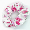 White & Pink Floral - Hair Scrunchie