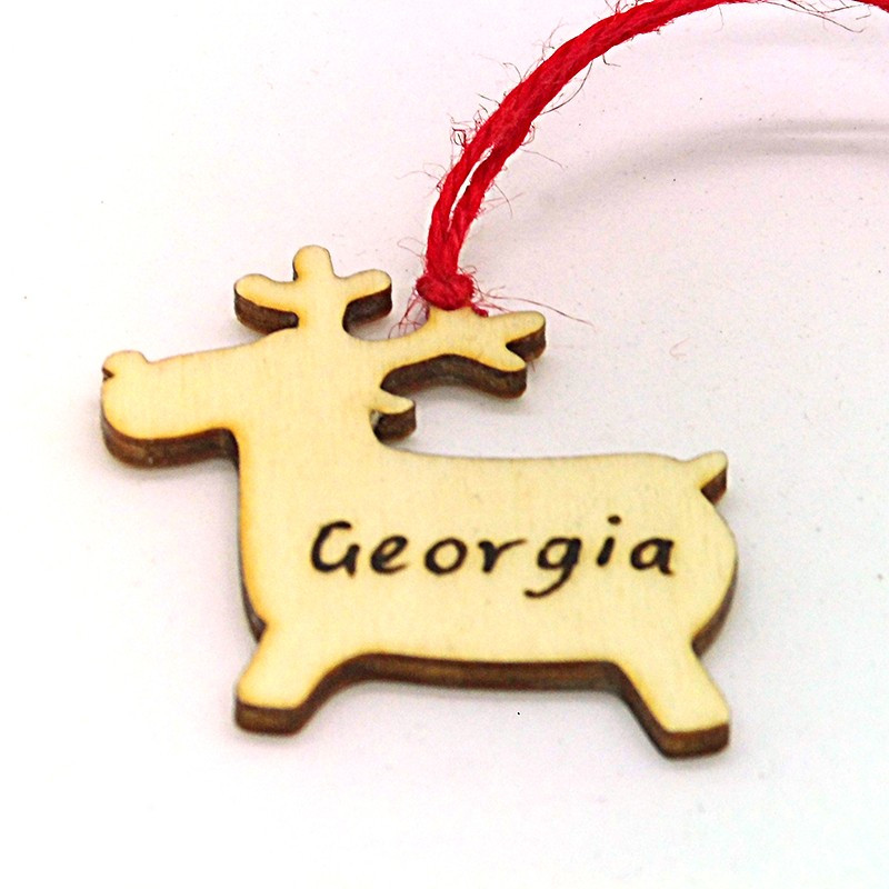 Personalised Wooden Reindeer Christmas Decoration