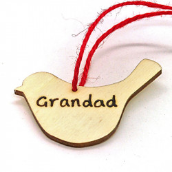 Personalised Wooden Robin Christman Decoration