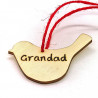 Personalised Wooden Robin Christmas Decoration