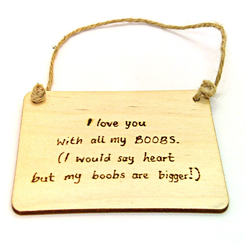 Rectangular Plaque - I Love you with all my Boobs