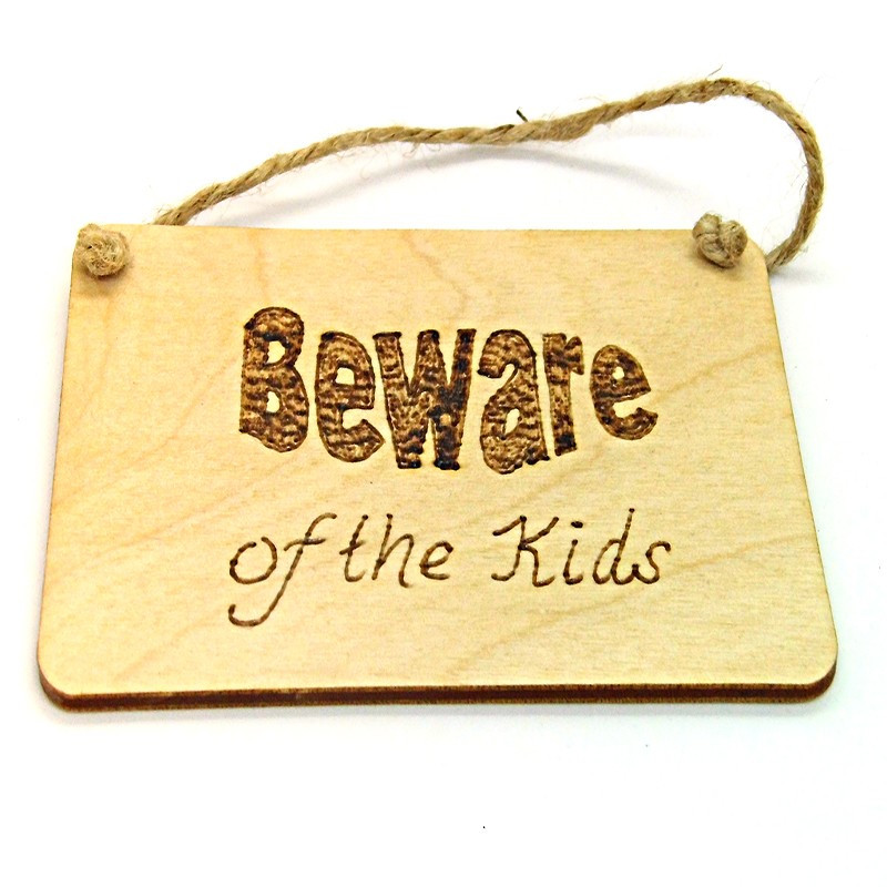 Rectangular Plaque - Beware of the Kids