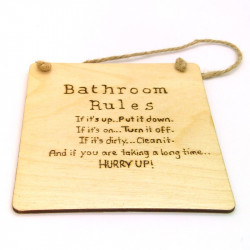 Bathroom Rules Plaque