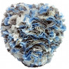 Blue, Cream & Grey Fabric Heart Decoration