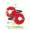 Red Daisy Hair Clips