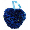 Blue and Yellow Fabric Heart Decoration