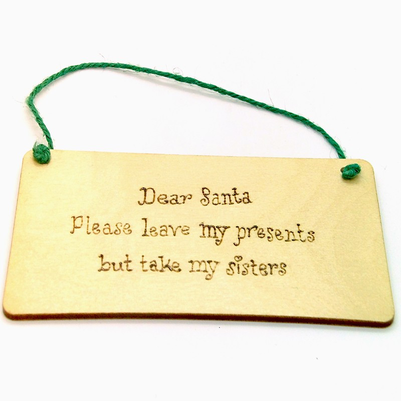 Christmas Plaque - Dear Santa - Sister