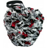 Black, White, Grey & Red Fabric Heart Decoration