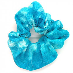 Turquoise Marble & Sparkle Scrunchie