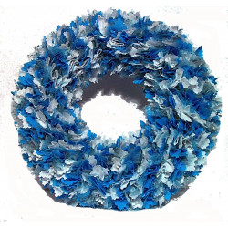 Indoor 25cm Fabric Christmas Wreath with Lights - Blue/White/Glitter