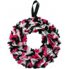 12cm Fabric Wreath with lights - Black, Pink, White