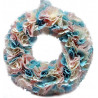 12cm Fabric Wreath with lights - Pale Pink, Yellow, Blue