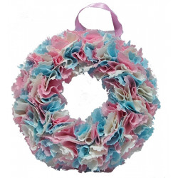 12cm Fabric Wreath with lights - Pink, Blue, Cream, Pastel