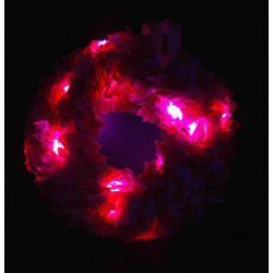 12cm Fabric Wreath with lights - Shades of Pink