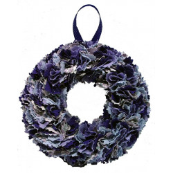 12cm Fabric Wreath with lights - Shades of Purple