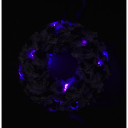 12cm Fabric Wreath with lights - Shades of Purple