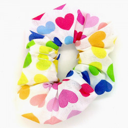 Rainbow Heart Scrunchie