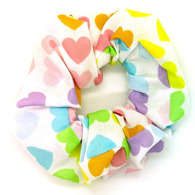Pastel Hearts Scrunchie