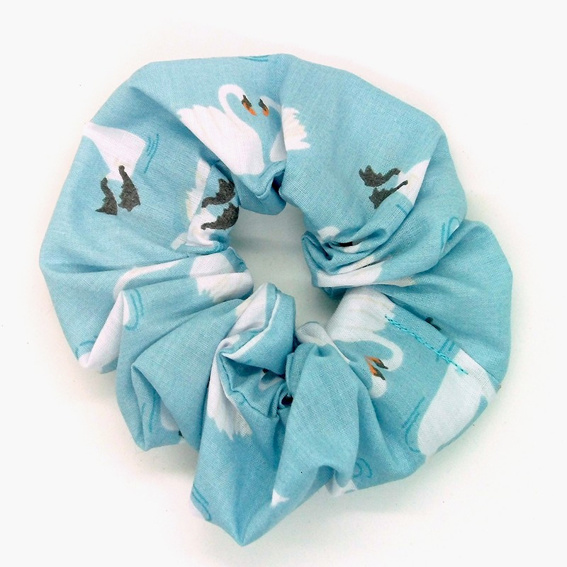 Blue Swan Scrunchie