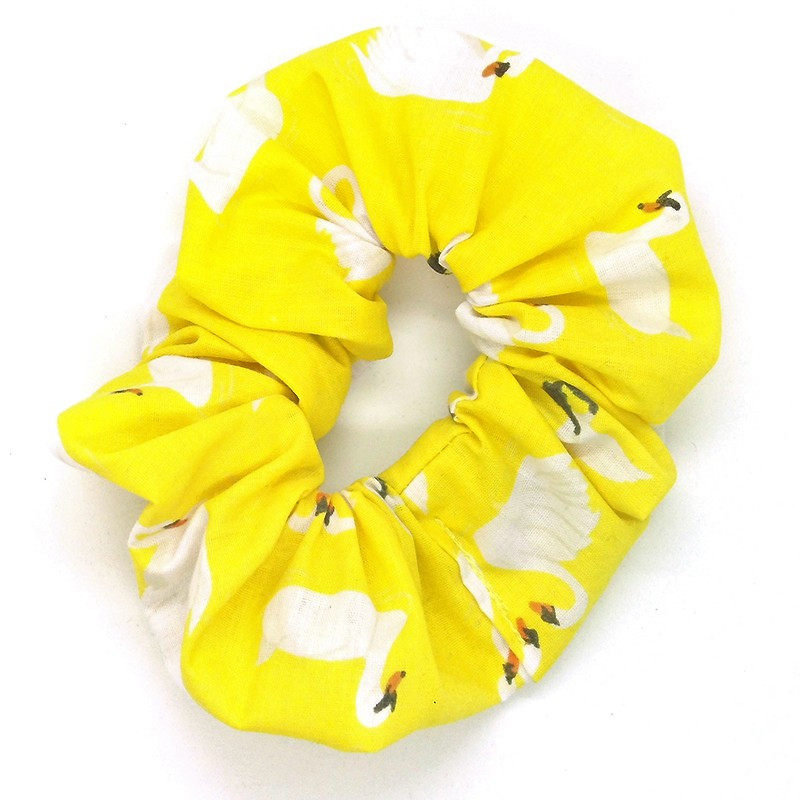 Yellow Swan Scrunchie
