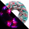 12cm Fabric Wreath with lights - Blue, Pink, White
